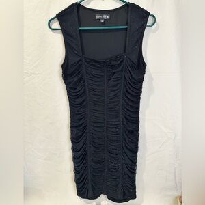 Crystal Doll Short Sparkly Slinky Spandex Black Dress size Medium